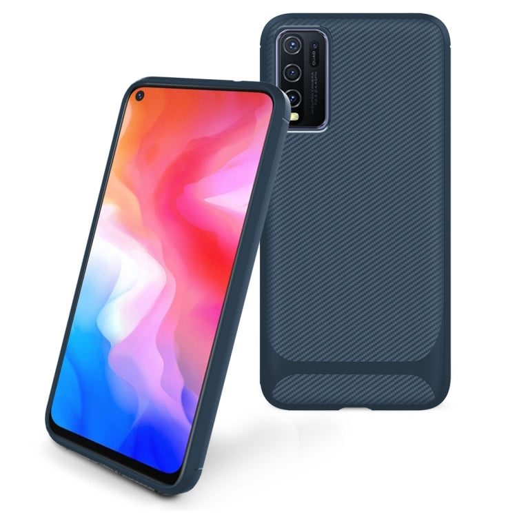 For vivo Y50 Carbon Fiber Texture Shockproof TPU Protective Case