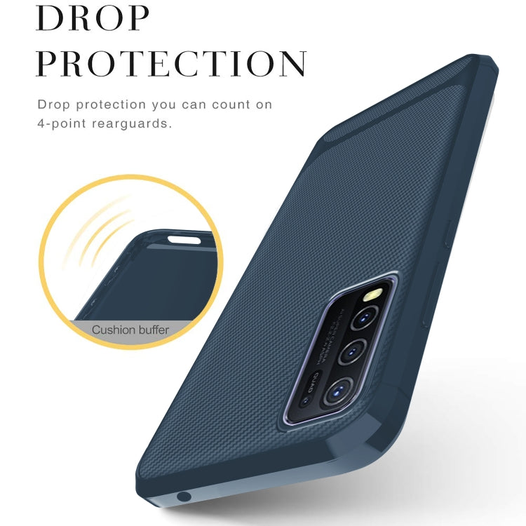 For vivo Y50 Carbon Fiber Texture Shockproof TPU Protective Case