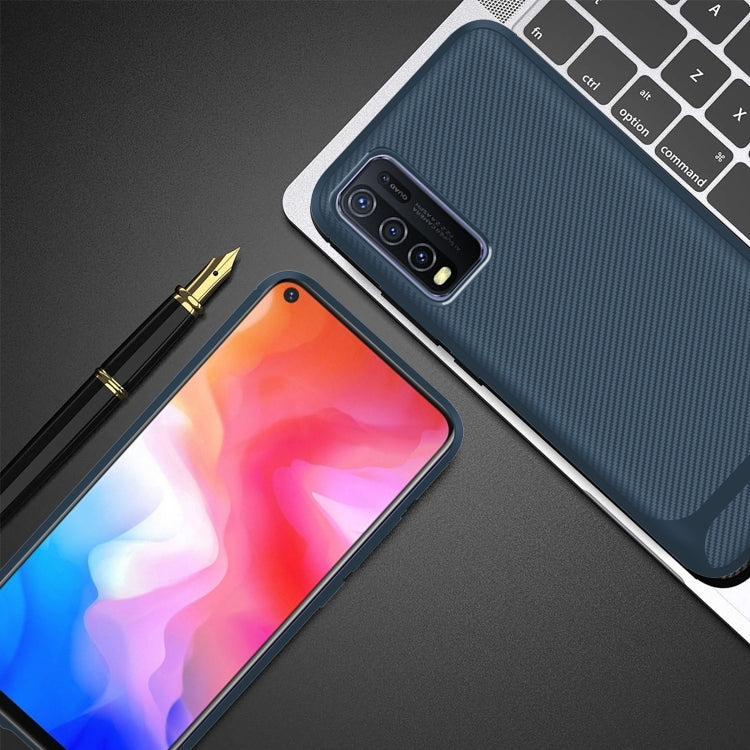 For vivo Y50 Carbon Fiber Texture Shockproof TPU Protective Case