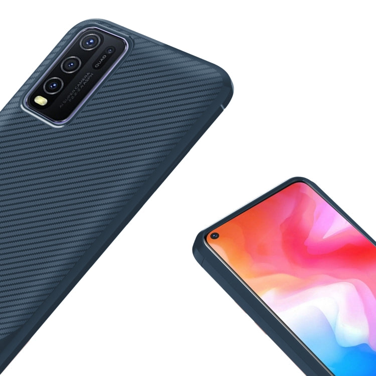 For vivo Y50 Carbon Fiber Texture Shockproof TPU Protective Case