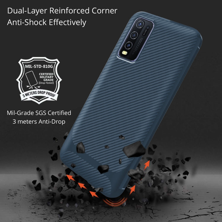 For vivo Y50 Carbon Fiber Texture Shockproof TPU Protective Case