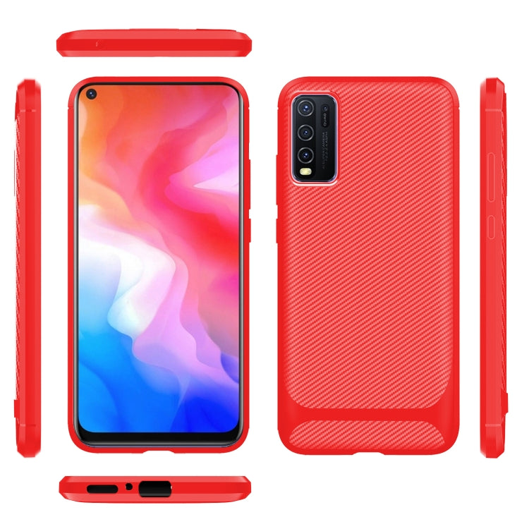 For vivo Y50 Carbon Fiber Texture Shockproof TPU Protective Case