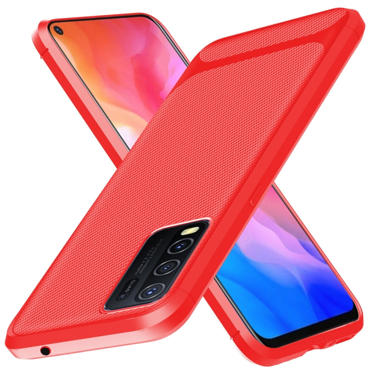 For vivo Y50 Carbon Fiber Texture Shockproof TPU Protective Case