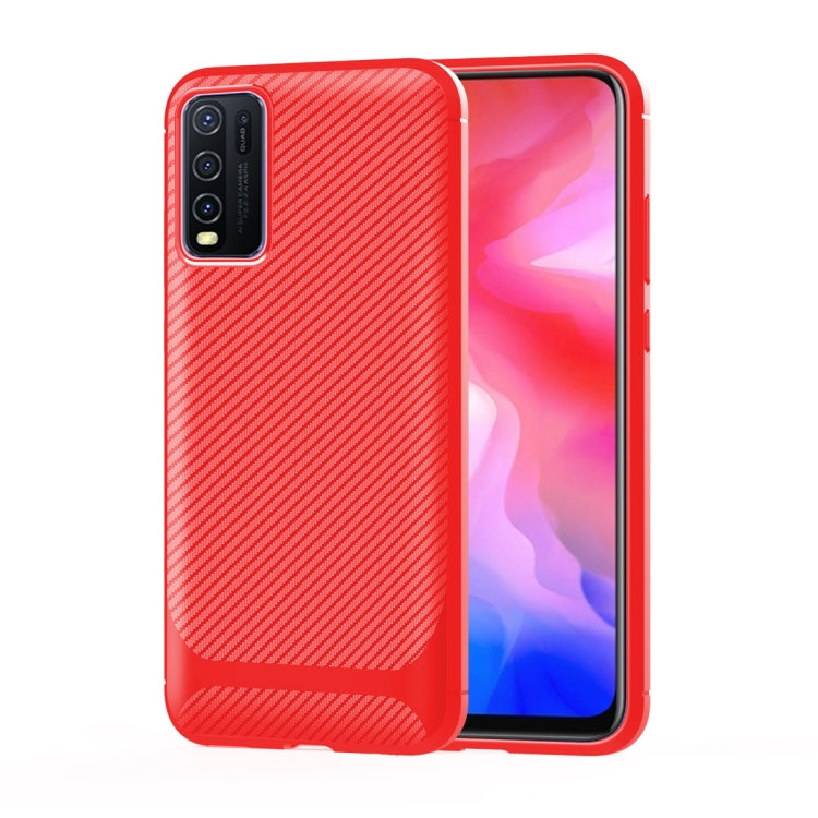 For vivo Y50 Carbon Fiber Texture Shockproof TPU Protective Case