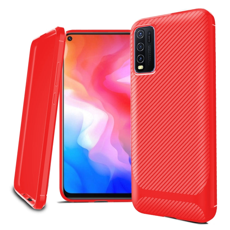 For vivo Y50 Carbon Fiber Texture Shockproof TPU Protective Case