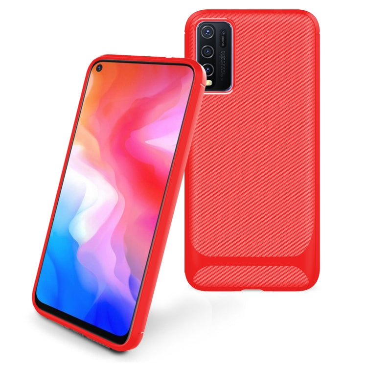 For vivo Y50 Carbon Fiber Texture Shockproof TPU Protective Case