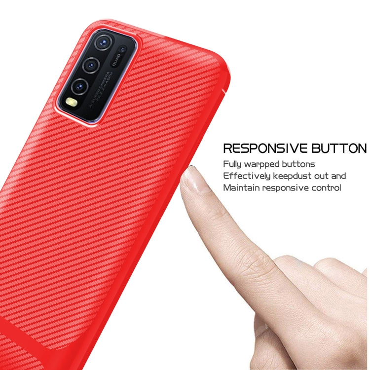 For vivo Y50 Carbon Fiber Texture Shockproof TPU Protective Case