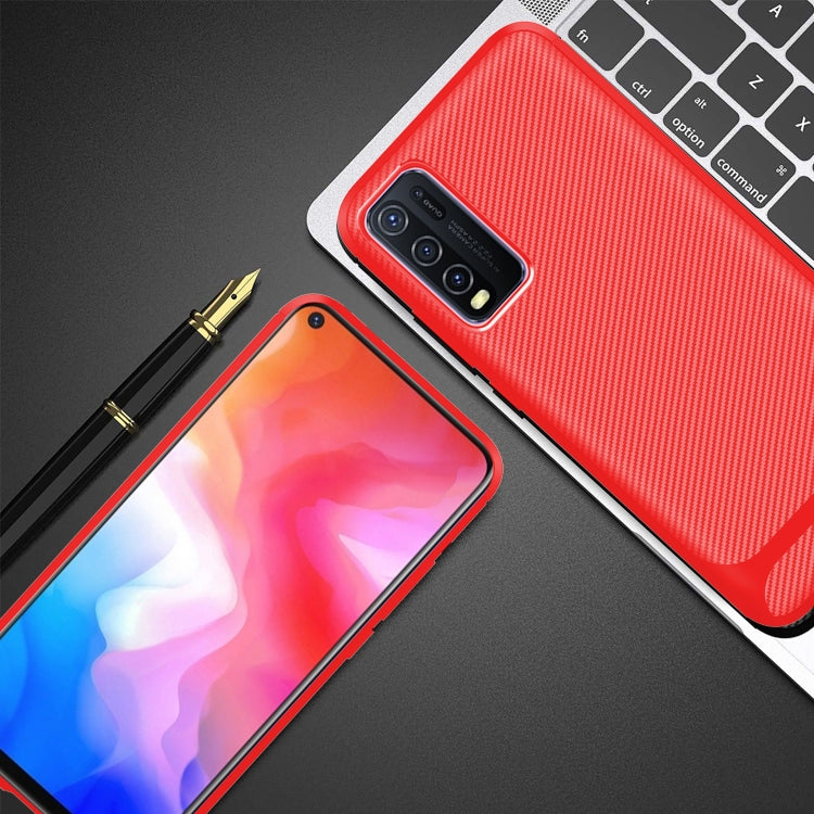 For vivo Y50 Carbon Fiber Texture Shockproof TPU Protective Case
