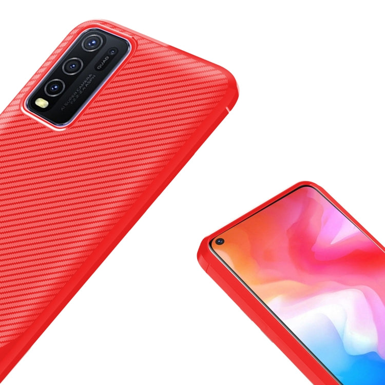 For vivo Y50 Carbon Fiber Texture Shockproof TPU Protective Case
