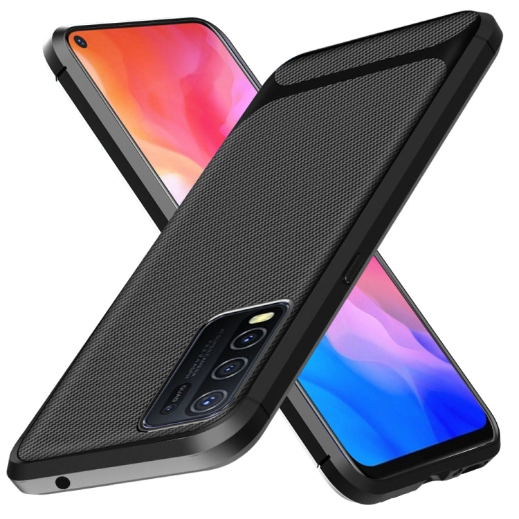 For vivo Y50 Carbon Fiber Texture Shockproof TPU Protective Case