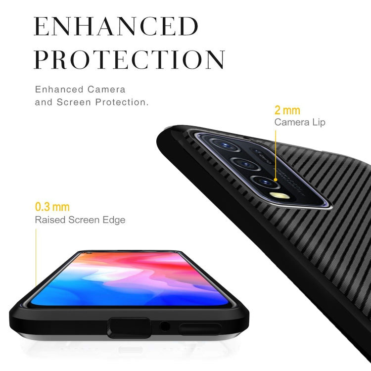 For vivo Y50 Carbon Fiber Texture Shockproof TPU Protective Case