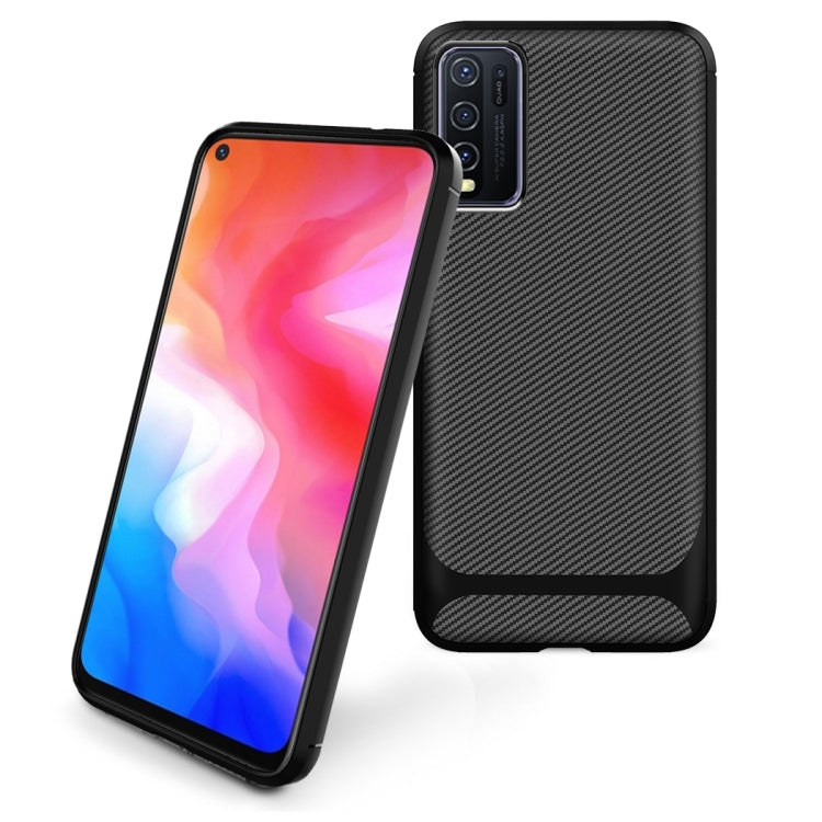 For vivo Y50 Carbon Fiber Texture Shockproof TPU Protective Case