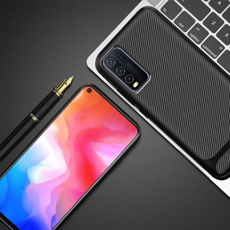 For vivo Y50 Carbon Fiber Texture Shockproof TPU Protective Case