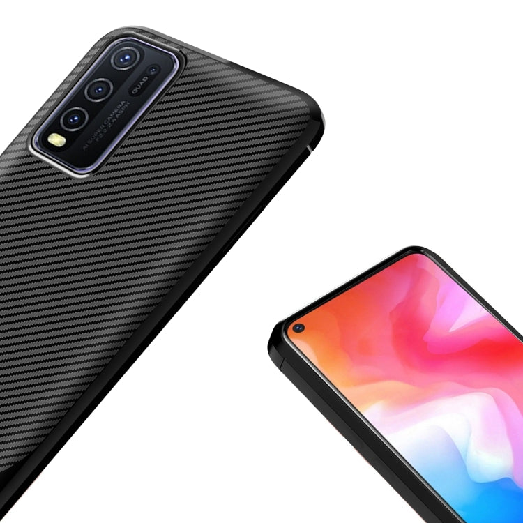 For vivo Y50 Carbon Fiber Texture Shockproof TPU Protective Case