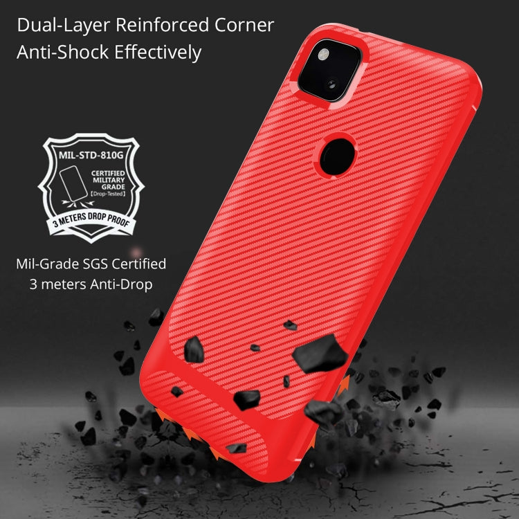 For Google 4A Carbon Fiber Texture Shockproof TPU Protective Case