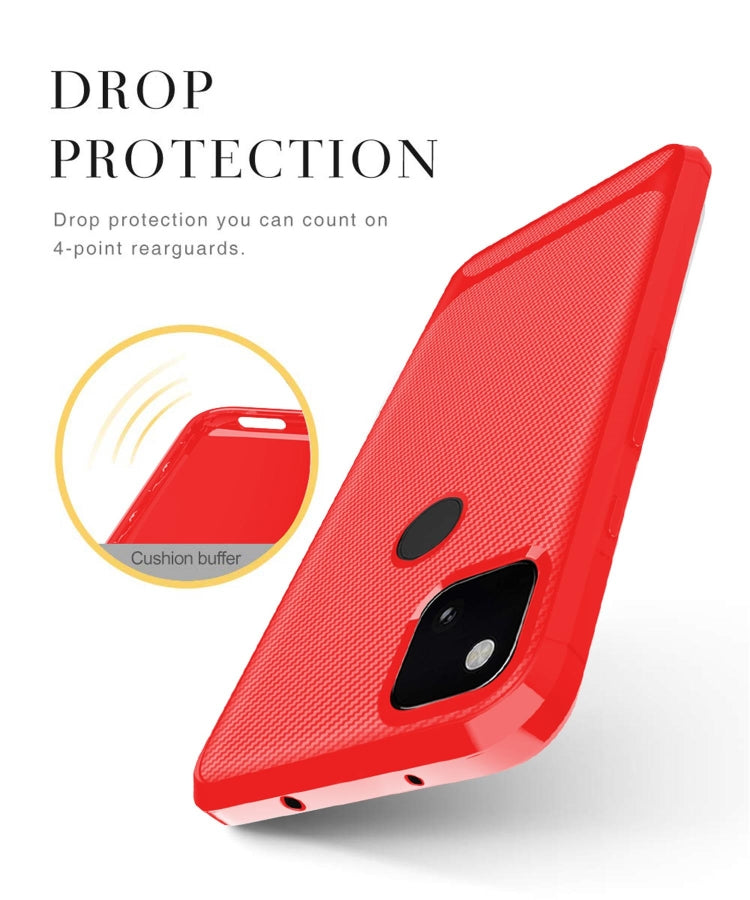 For Google 4A Carbon Fiber Texture Shockproof TPU Protective Case