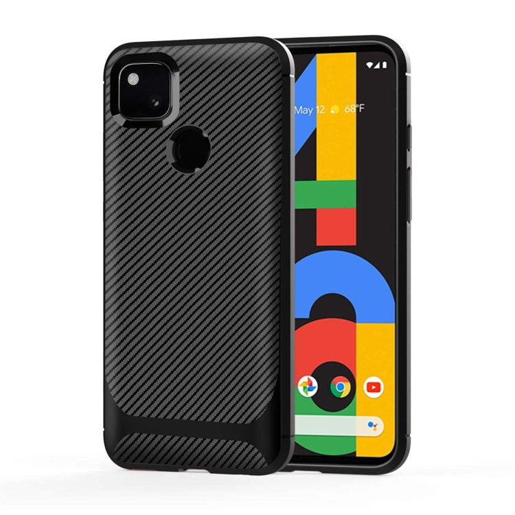 For Google 4A Carbon Fiber Texture Shockproof TPU Protective Case