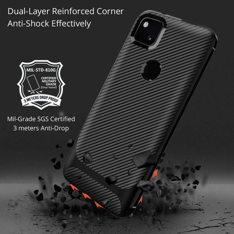 For Google 4A Carbon Fiber Texture Shockproof TPU Protective Case
