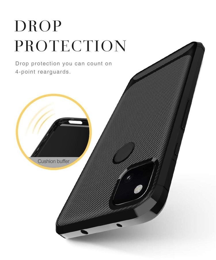 For Google 4A Carbon Fiber Texture Shockproof TPU Protective Case