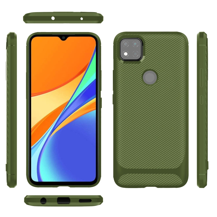 For Xiaomi Redmi 9C Carbon Fiber Texture Shockproof TPU Protective Case