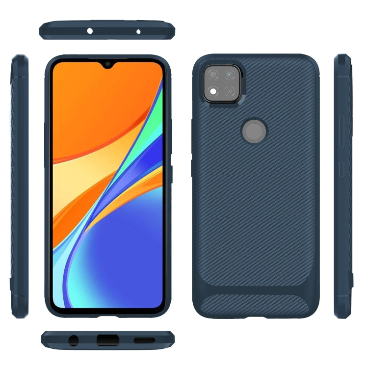 For Xiaomi Redmi 9C Carbon Fiber Texture Shockproof TPU Protective Case