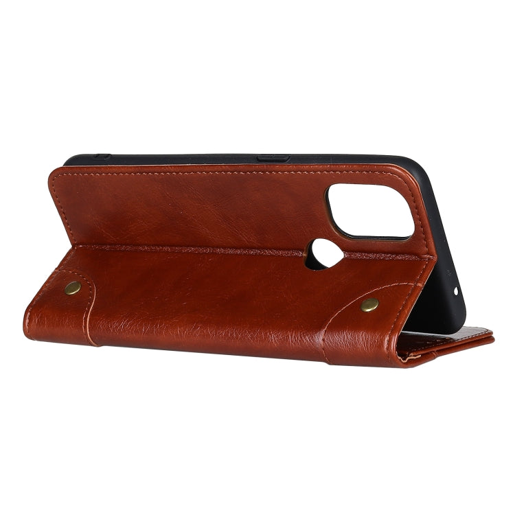 For OnePlus Nord N100 Copper Buckle Nappa Texture Horizontal Flip Leather Case with Holder & Card Slots & Wallet
