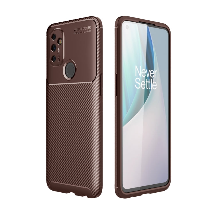 For OnePlus Nord N100 Carbon Fiber Texture Shockproof TPU Case