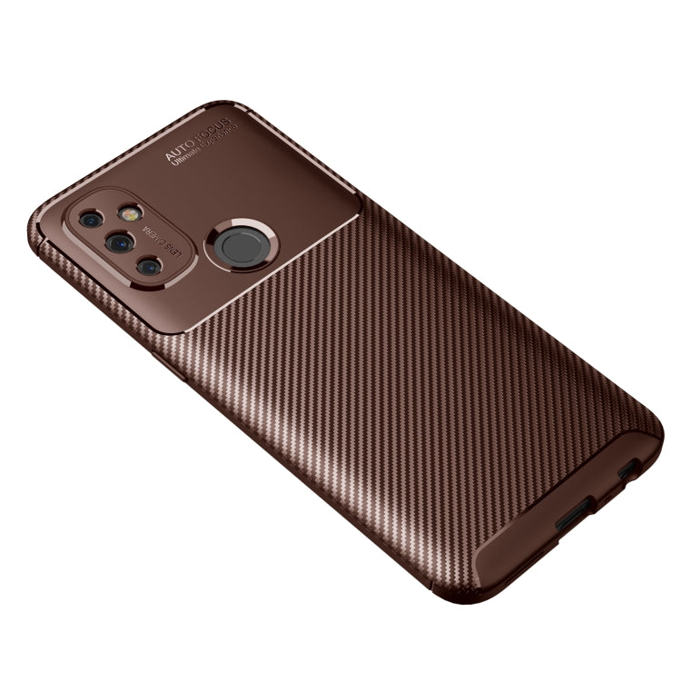 For OnePlus Nord N100 Carbon Fiber Texture Shockproof TPU Case