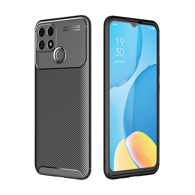 For OPPO A15 Carbon Fiber Texture Shockproof TPU Case