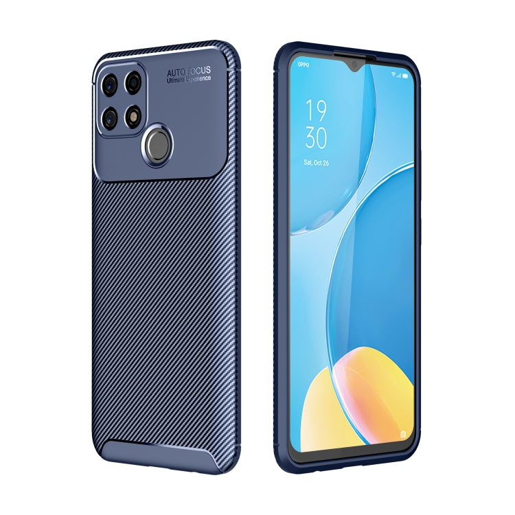 For OPPO A15 Carbon Fiber Texture Shockproof TPU Case