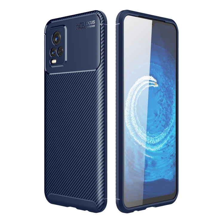 For vivo V20 Carbon Fiber Texture Shockproof TPU Case