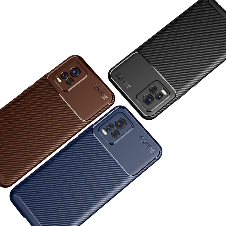 For vivo V20 Carbon Fiber Texture Shockproof TPU Case