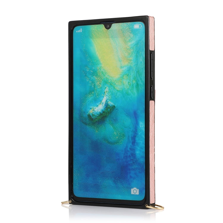 For Huawei Mate 20 Square Zipper Wallet Bag TPU+PU Back Cover Case with Holder & Card Slots & Wallet & Cross-body Strap
