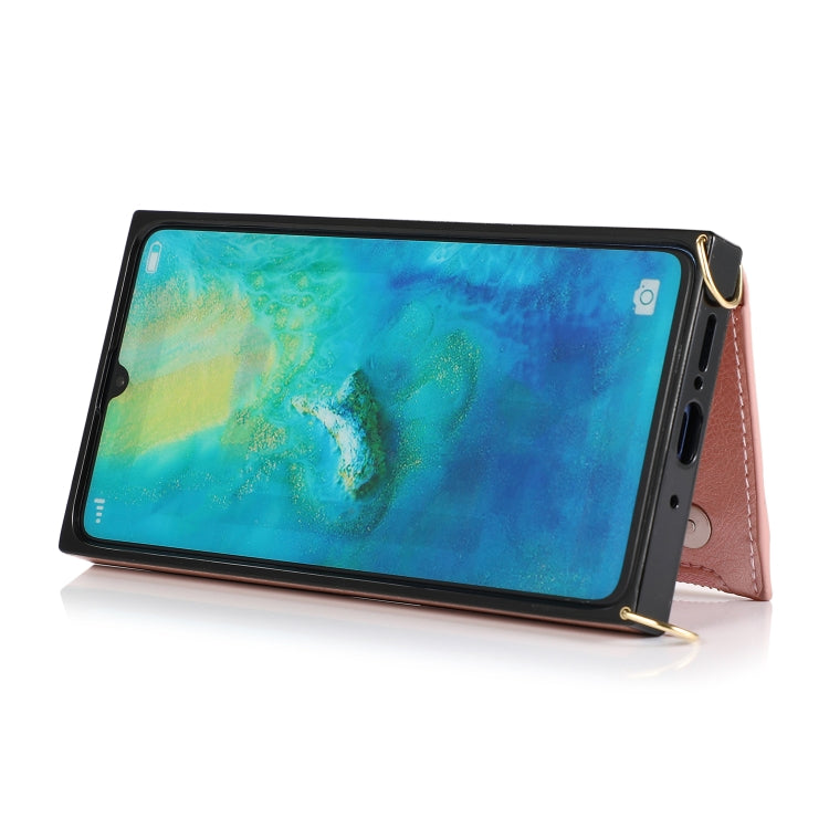 For Huawei Mate 20 Square Zipper Wallet Bag TPU+PU Back Cover Case with Holder & Card Slots & Wallet & Cross-body Strap