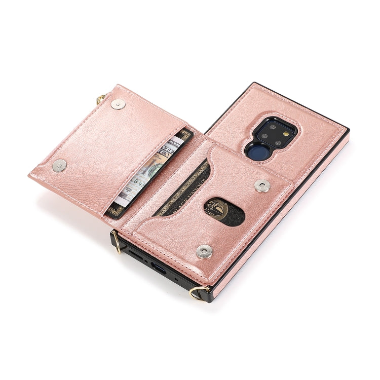 For Huawei Mate 20 Square Zipper Wallet Bag TPU+PU Back Cover Case with Holder & Card Slots & Wallet & Cross-body Strap