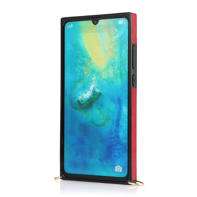 For Huawei Mate 20 Square Zipper Wallet Bag TPU+PU Back Cover Case with Holder & Card Slots & Wallet & Cross-body Strap