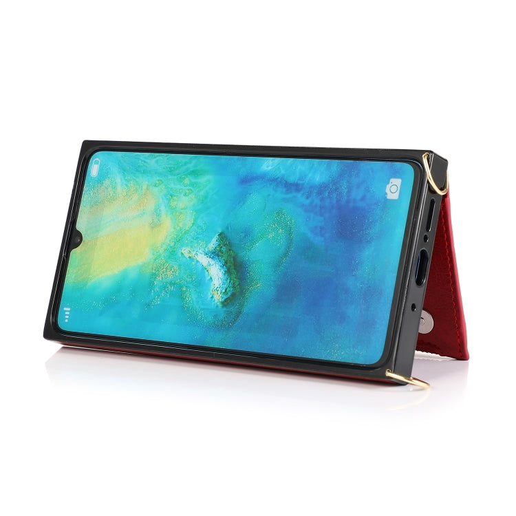 For Huawei Mate 20 Square Zipper Wallet Bag TPU+PU Back Cover Case with Holder & Card Slots & Wallet & Cross-body Strap