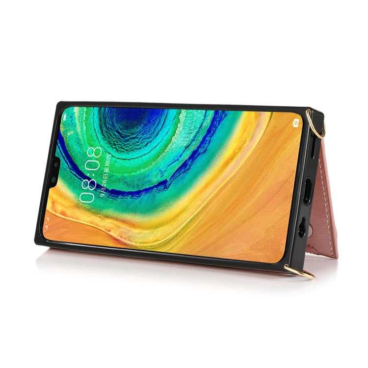 For Huawei Mate 30 Square Zipper Wallet Bag TPU+PU Back Cover Case with Holder & Card Slots & Wallet & Cross-body Strap