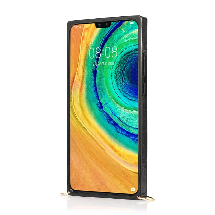 For Huawei Mate 30 Square Zipper Wallet Bag TPU+PU Back Cover Case with Holder & Card Slots & Wallet & Cross-body Strap