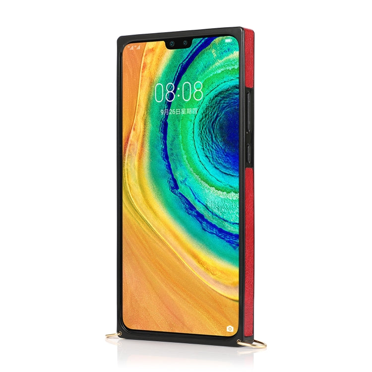 For Huawei Mate 30 Square Zipper Wallet Bag TPU+PU Back Cover Case with Holder & Card Slots & Wallet & Cross-body Strap