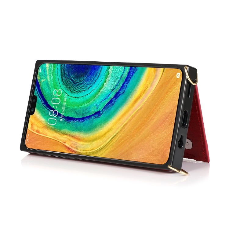 For Huawei Mate 30 Square Zipper Wallet Bag TPU+PU Back Cover Case with Holder & Card Slots & Wallet & Cross-body Strap