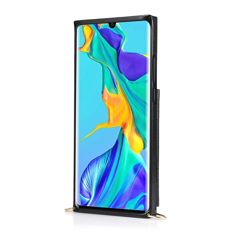 For Huawei P30 Pro Square Zipper Wallet Bag TPU+PU Back Cover Case with Holder & Card Slots & Wallet & Cross-body Strap