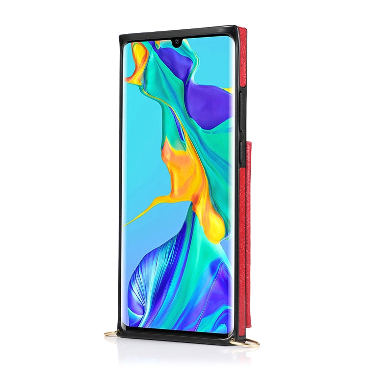 For Huawei P30 Pro Square Zipper Wallet Bag TPU+PU Back Cover Case with Holder & Card Slots & Wallet & Cross-body Strap