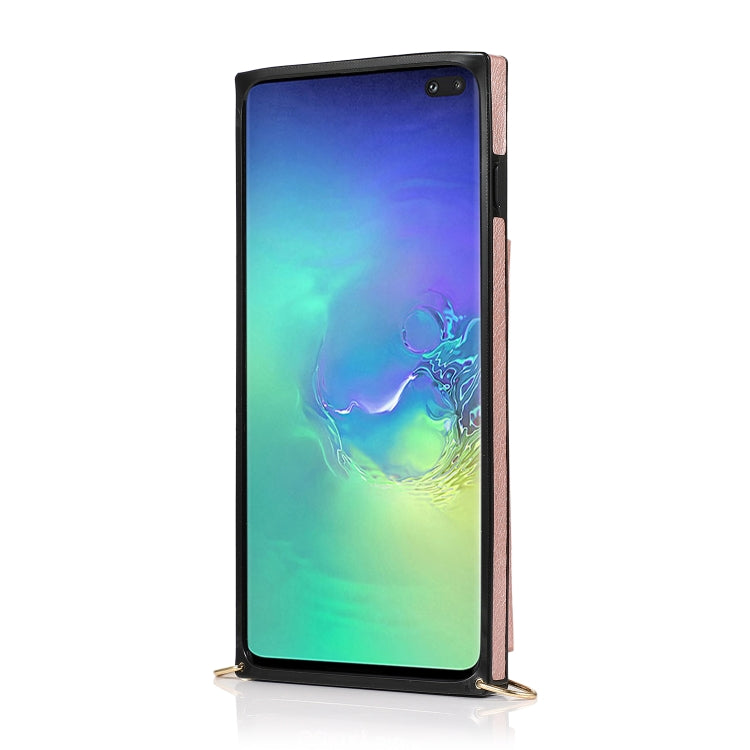 For Samsung Galaxy S10e Square Zipper Wallet Bag TPU+PU Back Cover Case with Holder & Card Slots & Wallet & Cross-body Strap
