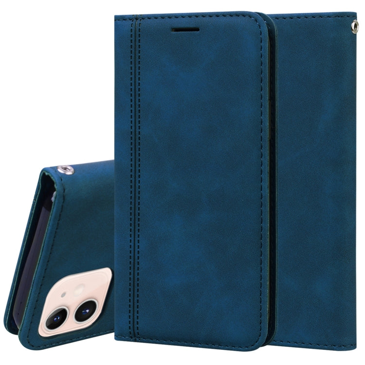 For iPhone 12 mini Frosted Business Magnetic Horizontal Flip PU Leather Case with Holder & Card Slot & Lanyard