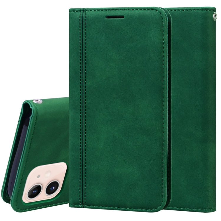 For iPhone 12 mini Frosted Business Magnetic Horizontal Flip PU Leather Case with Holder & Card Slot & Lanyard