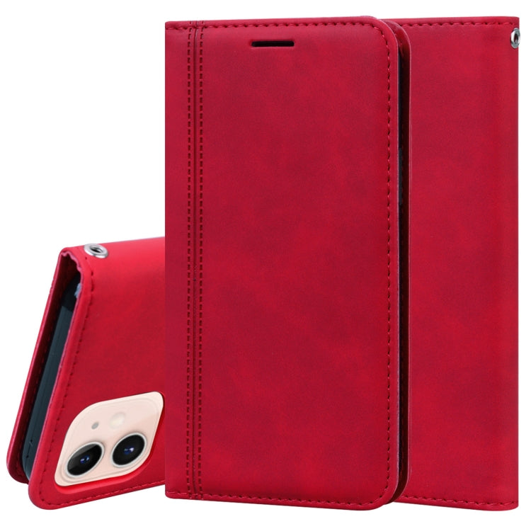 For iPhone 12 mini Frosted Business Magnetic Horizontal Flip PU Leather Case with Holder & Card Slot & Lanyard