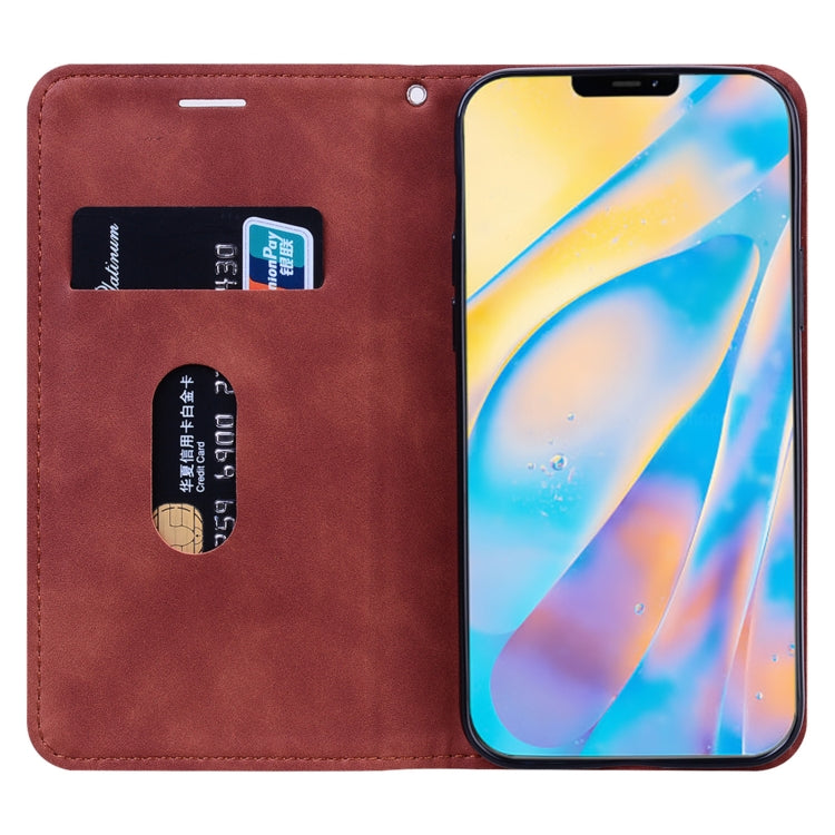 For iPhone 12 mini Frosted Business Magnetic Horizontal Flip PU Leather Case with Holder & Card Slot & Lanyard