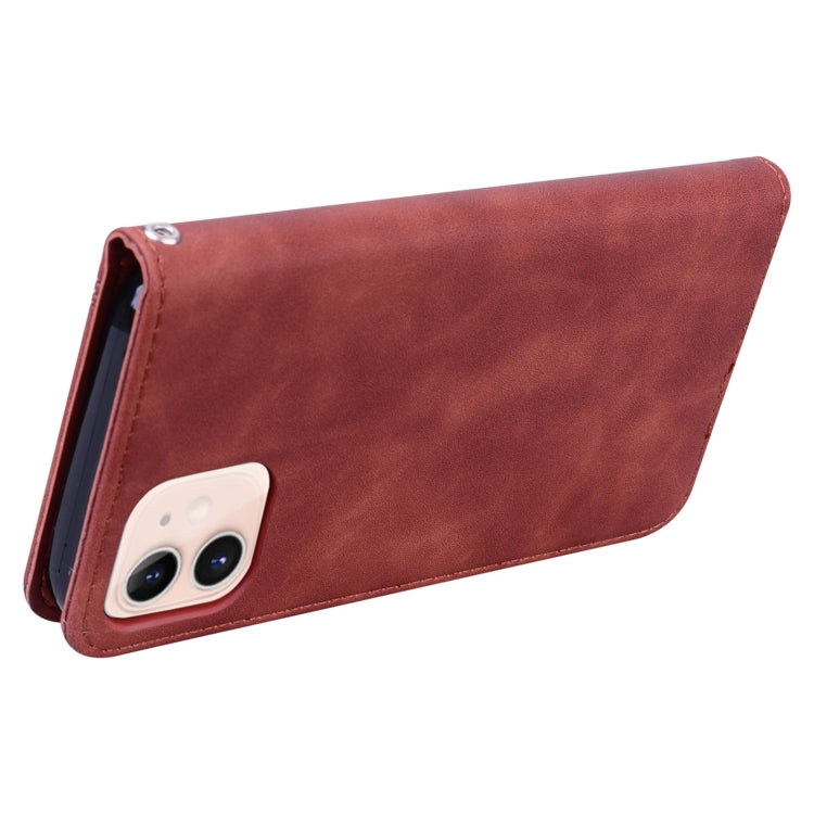 For iPhone 12 mini Frosted Business Magnetic Horizontal Flip PU Leather Case with Holder & Card Slot & Lanyard