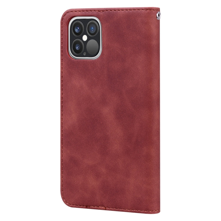 For iPhone 12 / 12 Pro Frosted Business Magnetic Horizontal Flip PU Leather Case with Holder & Card Slot & Lanyard